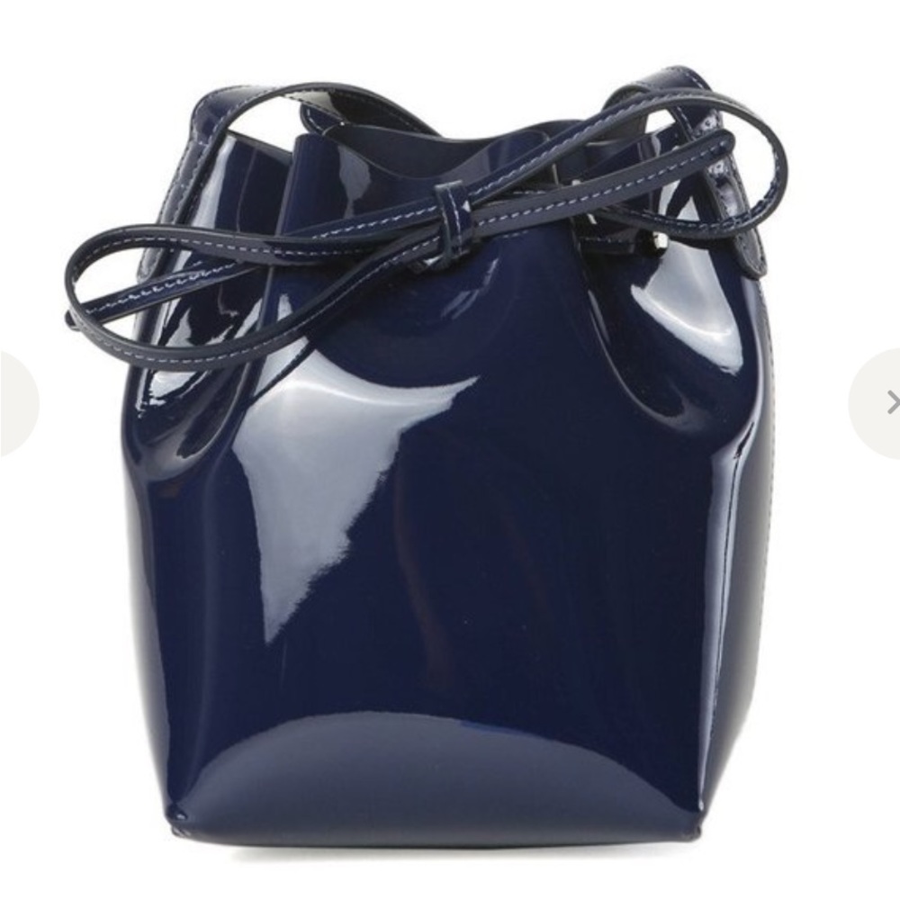 Mansur Gavriel Blue Bucket Patent Leather Crossbody Bag